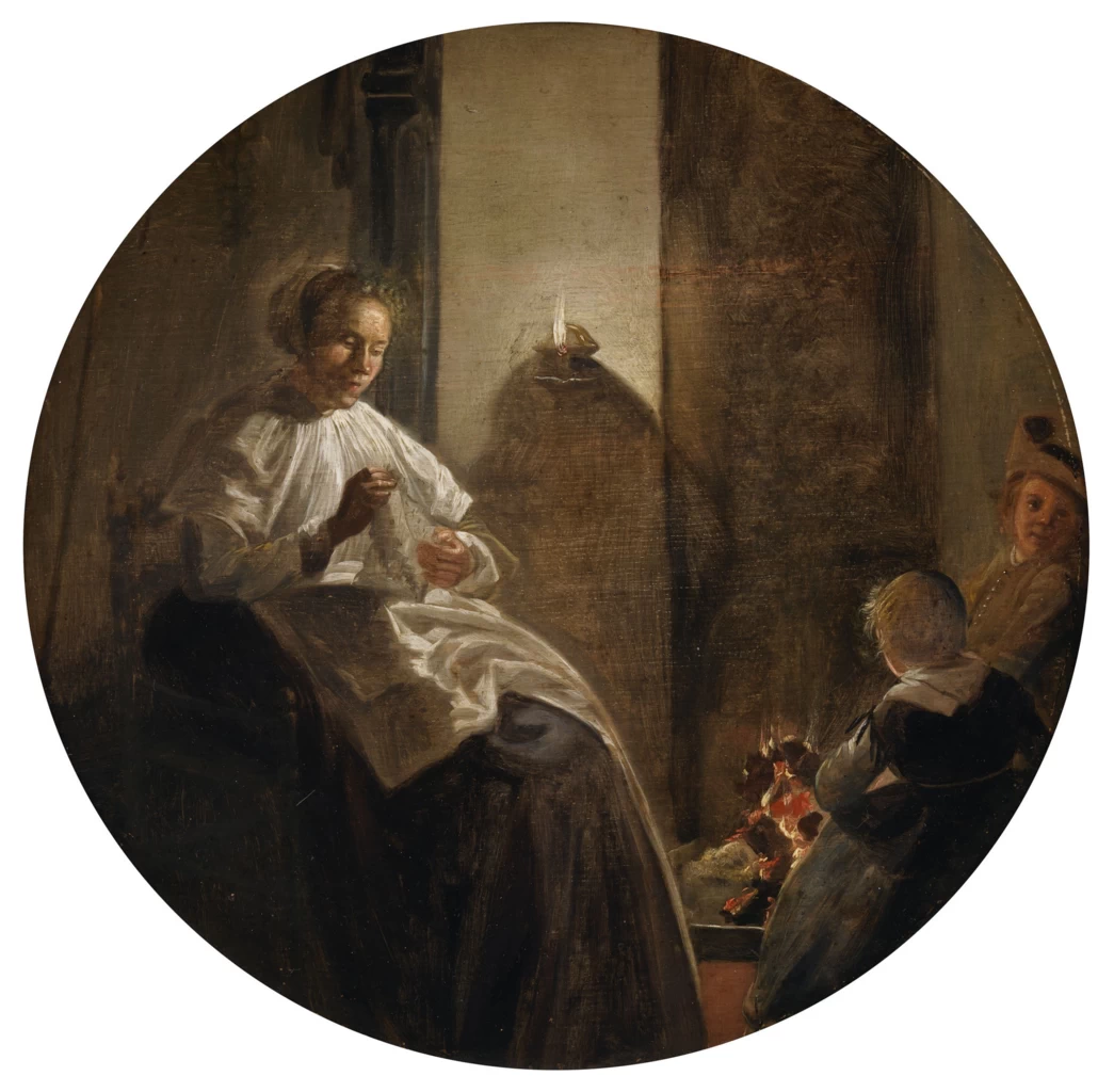 Una donna che cuce a lume di candela - National Gallery